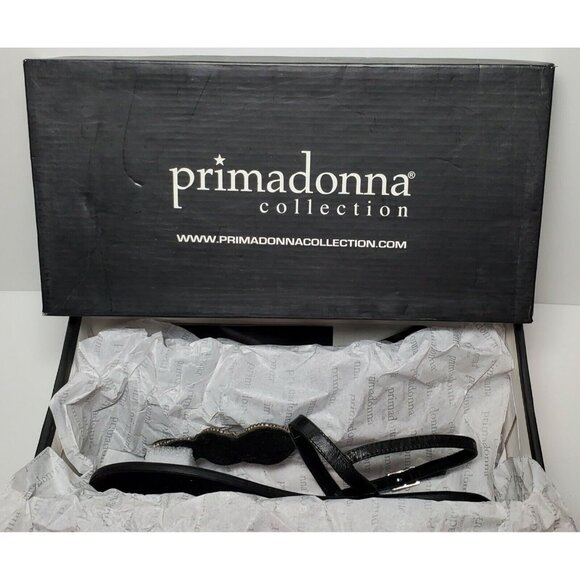 PRIMADONNA COLLECTION WOMEN SANDALS SIZE EURO 38 NEW IN BOX BLACK W/ BEADS 99010 - Picture 11 of 12